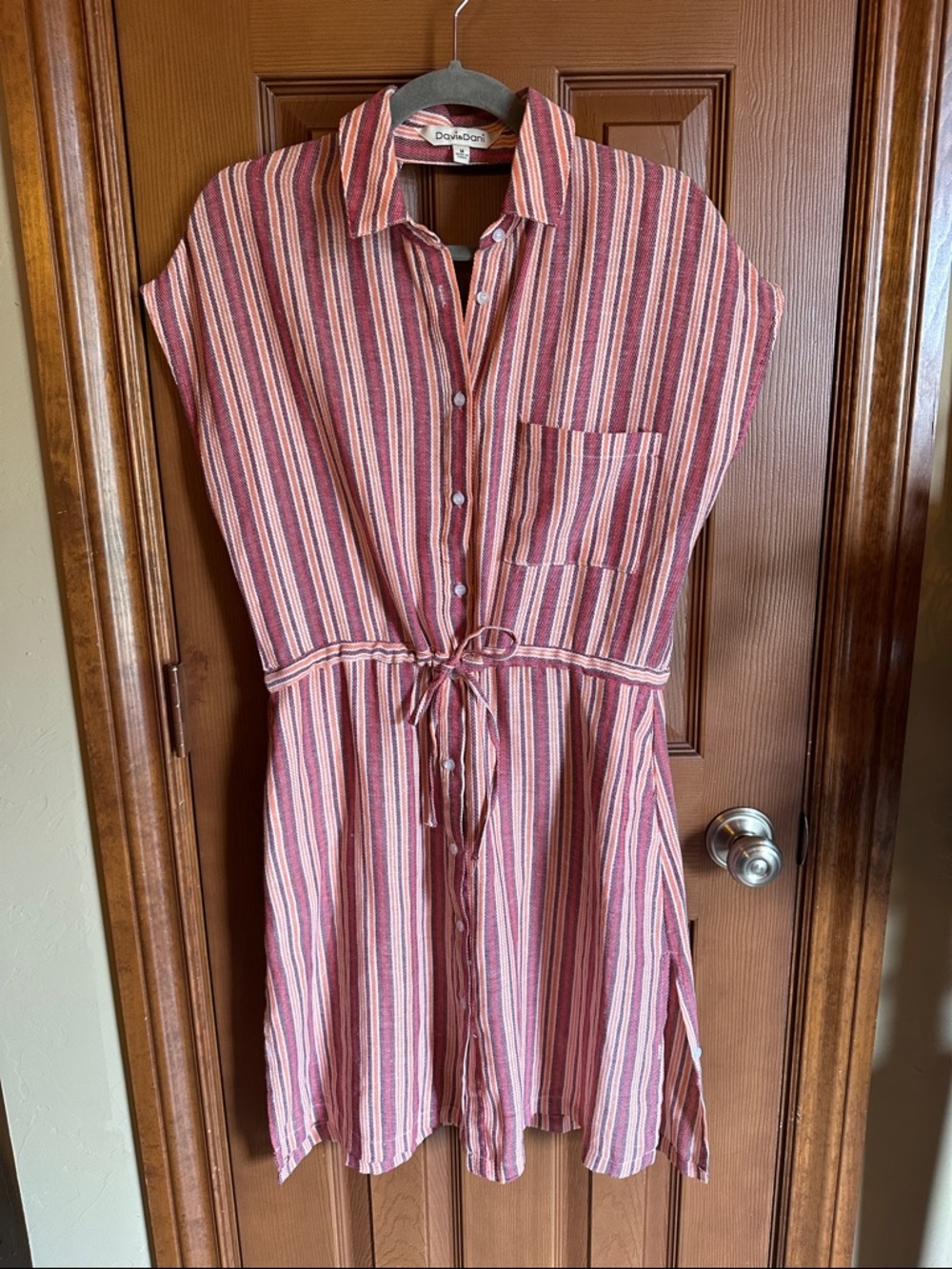 Women’s Davi&Dani Striped Button-Front Shirt Dress, size Medium